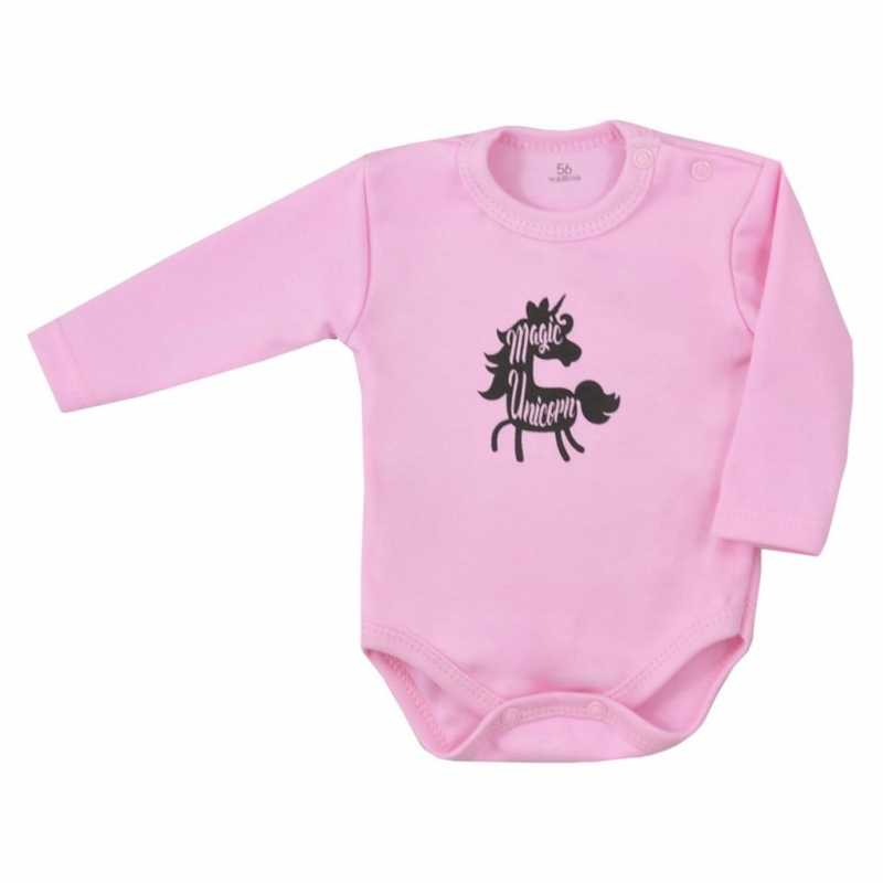 Dojčenské body s dlhým rukávom Koala Magic Animals ružové, 68