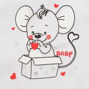 Dojčenské polodupačky New Baby Mouse biele, 80