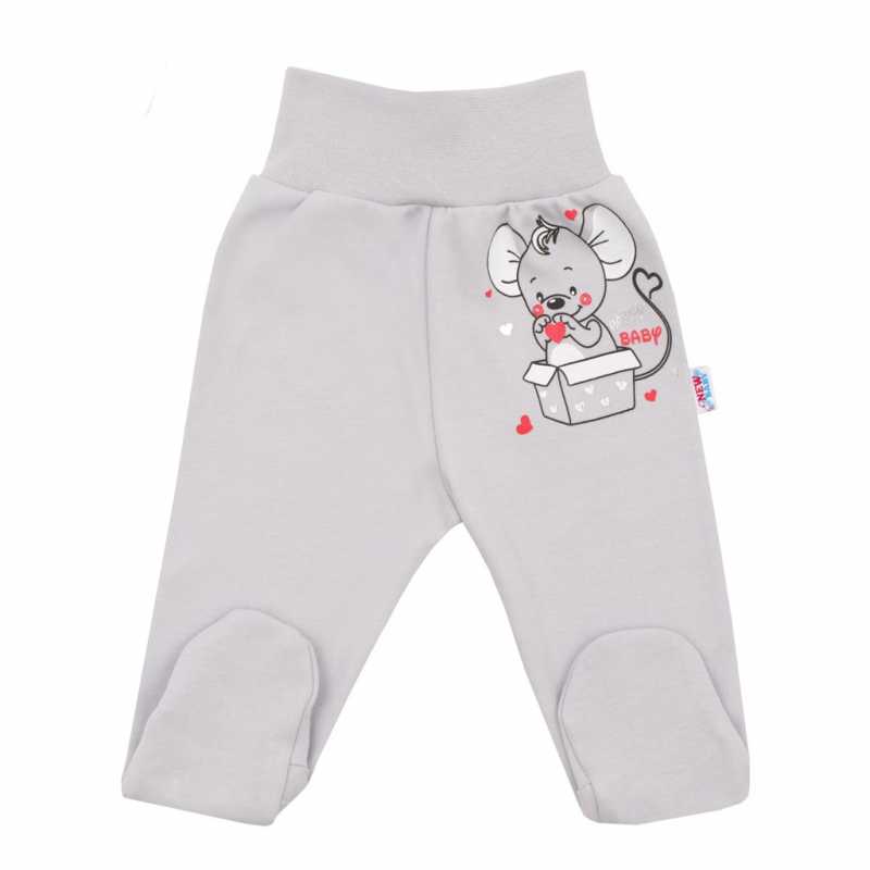Dojčenské polodupačky New Baby Mouse sivé, 86