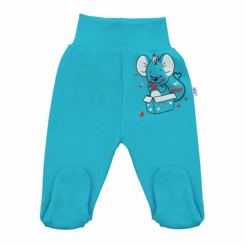Dojčenské polodupačky New Baby Mouse tyrkysové, 86