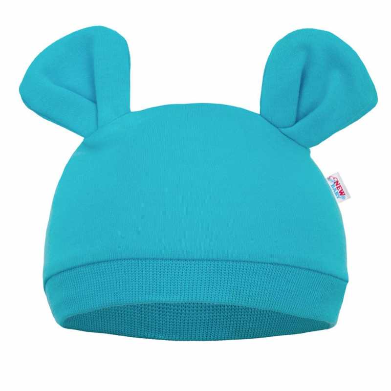 Kojenecká čepička New Baby Mouse tyrkysová, 56