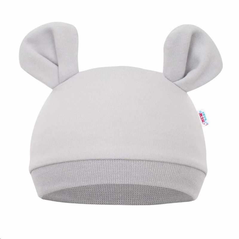 Dojčenská čiapočka New Baby Mouse sivá, 68