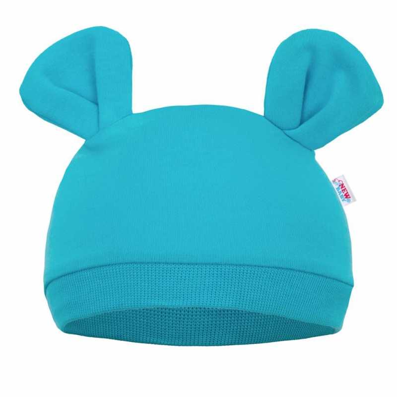 Dojčenská čiapočka New Baby Mouse tyrkysová, 68