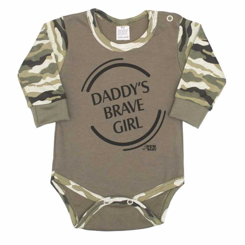 Dojčenské body s dlhým rukávom New Baby Army girl, 86