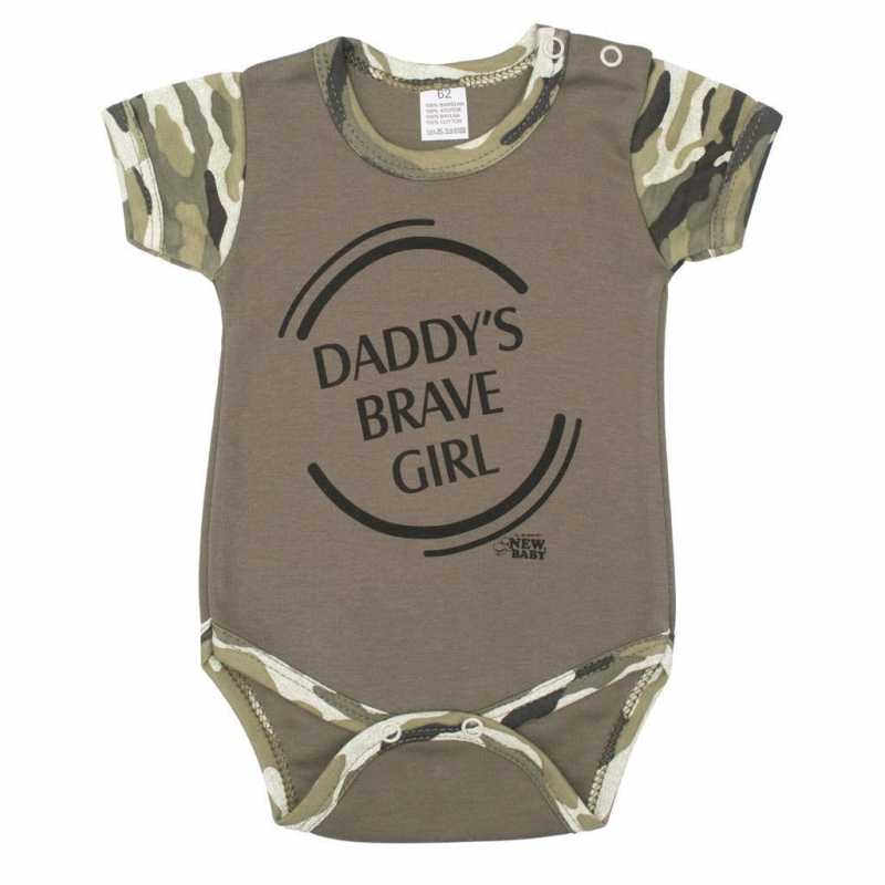 Dojčenské body s krátkym rukávom New Baby Army girl, 74