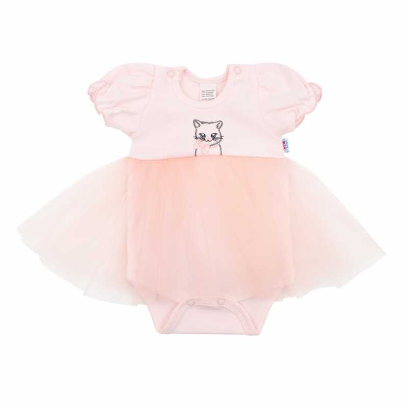 Dojčenské body s tylovou sukienkou New Baby Wonderful ružové, 56