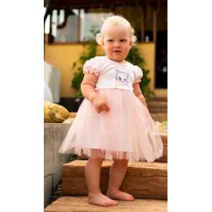 Dojčenské body s tylovou sukienkou New Baby Wonderful sivé, 56