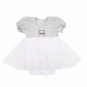 Kojenecké body s tylovou sukýnkou New Baby Wonderful šedé, 62