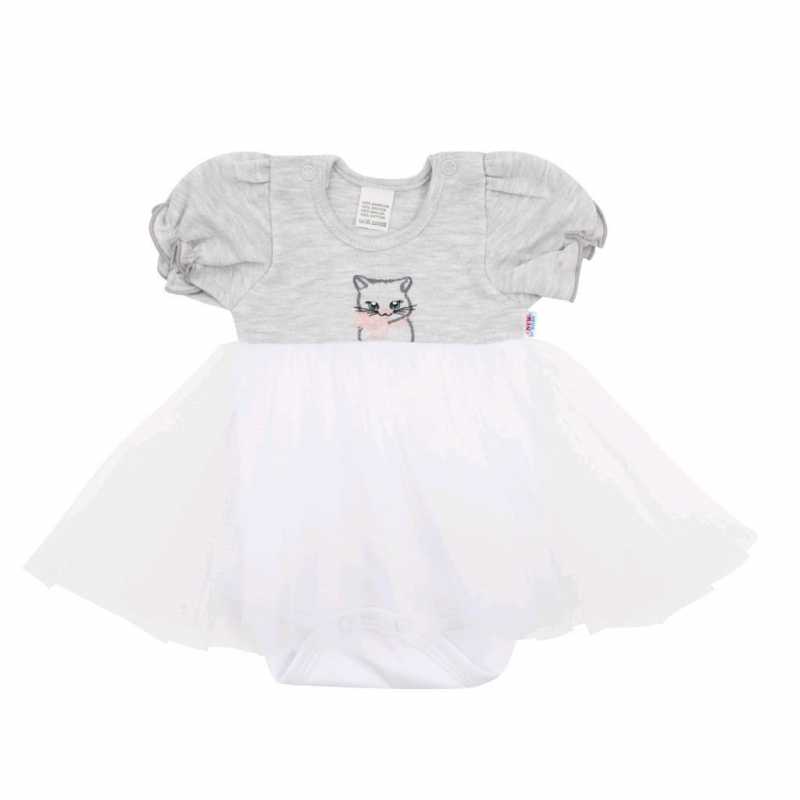 Kojenecké body s tylovou sukýnkou New Baby Wonderful šedé, 62