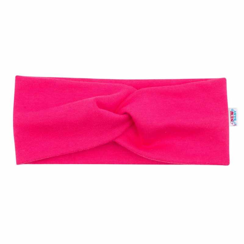 Dojčenská čelenka New Baby Style tmavo ružová 40,5 cm