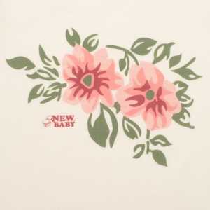 Kojenecké body s dlouhým rukávem New Baby Flowers béžové, 56