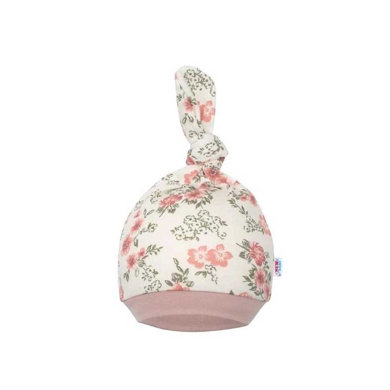 Kojenecká čepička New Baby Flowers růžová, 68