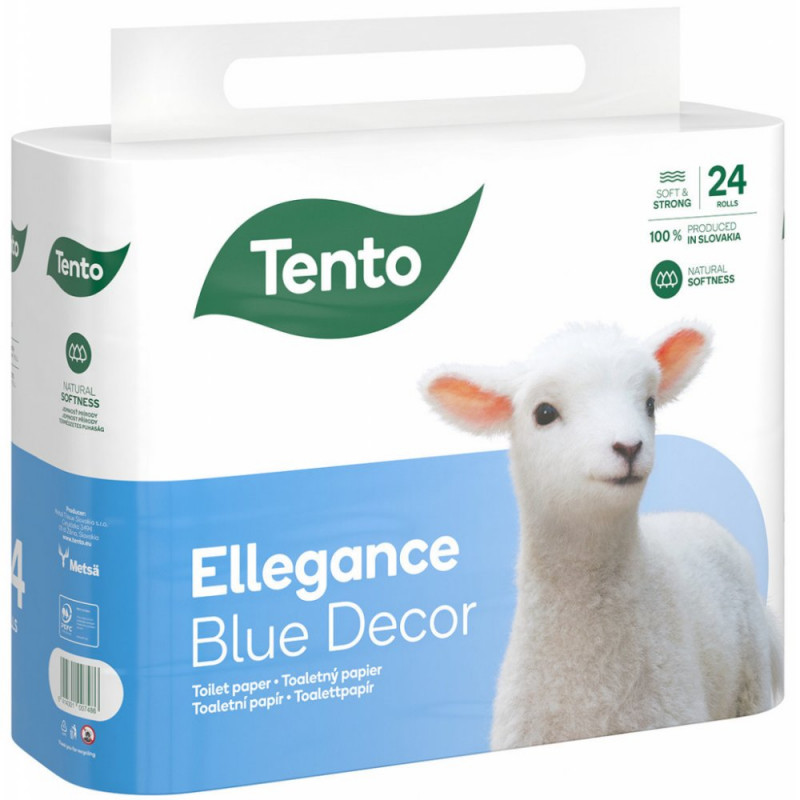 Tento Ellegance Blue Decor toaletný papier 3 vrstvový, 24 kusov
