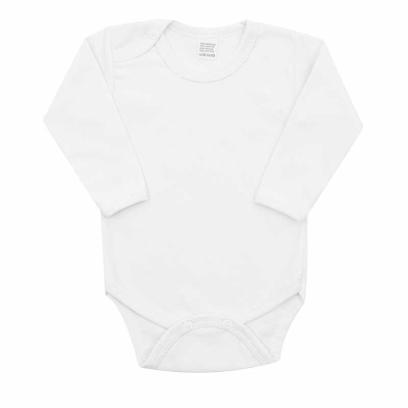 Luxusné bavlnené body dlhý rukáv New Baby - biele, 50