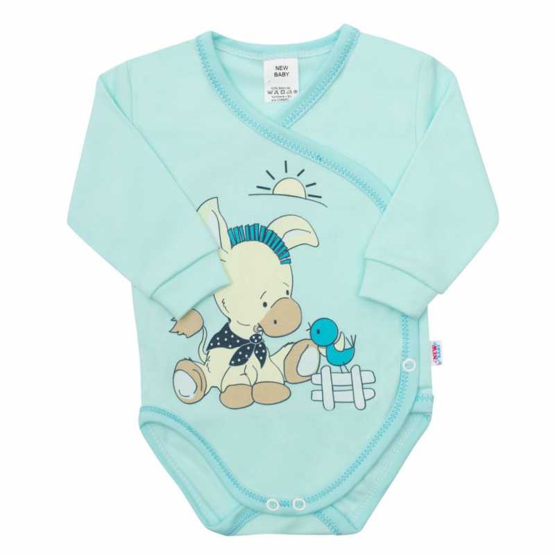 Dojčenské body New Baby Donkey tyrkysové, 50