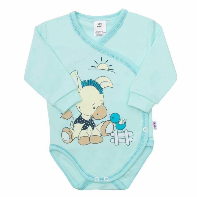 Dojčenské body New Baby Donkey tyrkysové, 56