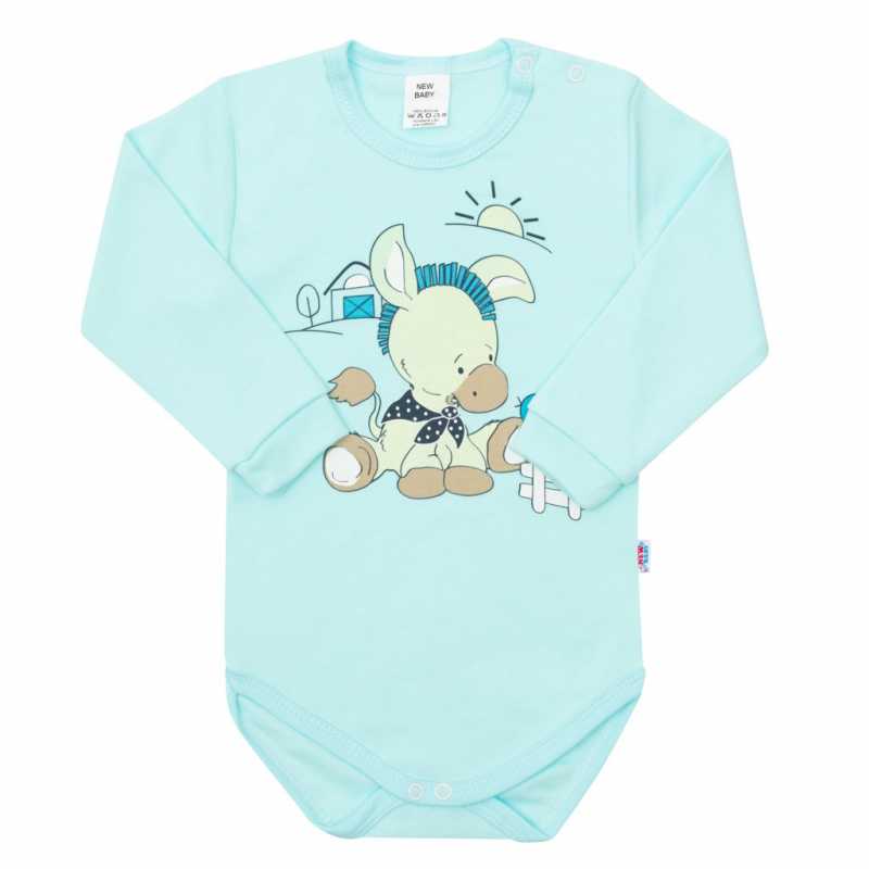 Dojčenské body New Baby Donkey tyrkysové, 86