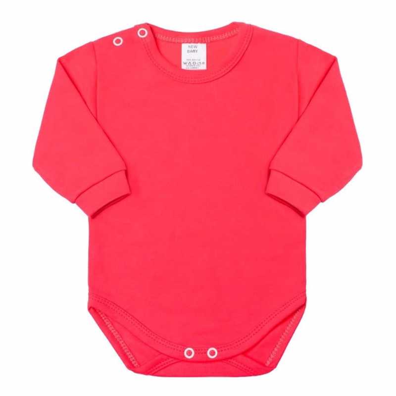 Dojčenské body s dlhým rukávom New Baby malinové, 80
