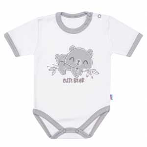 Kojenecké bavlněné body s krátkým rukávem New Baby Cute Bear, 80