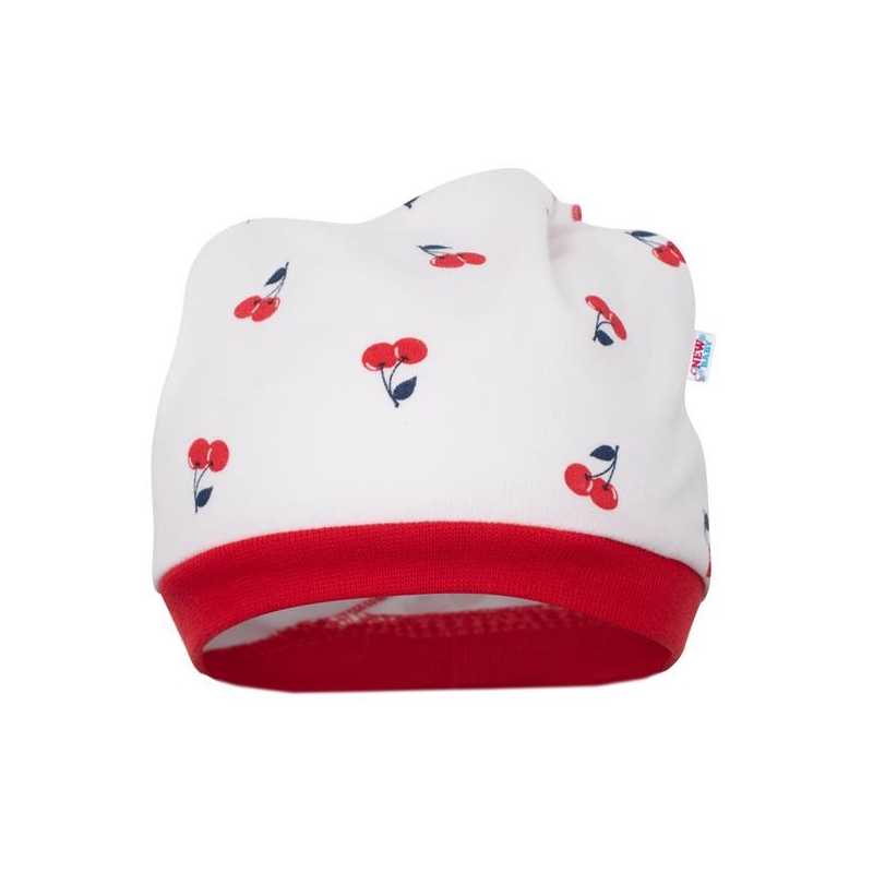 Kojenecká bavlněná čepička-šátek New Baby Cherry, 80