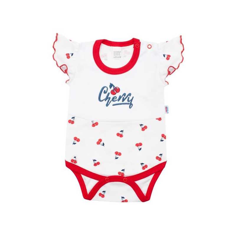 Dojčenské bavlnené body s krátkym rukávom New Baby Cherry, 68