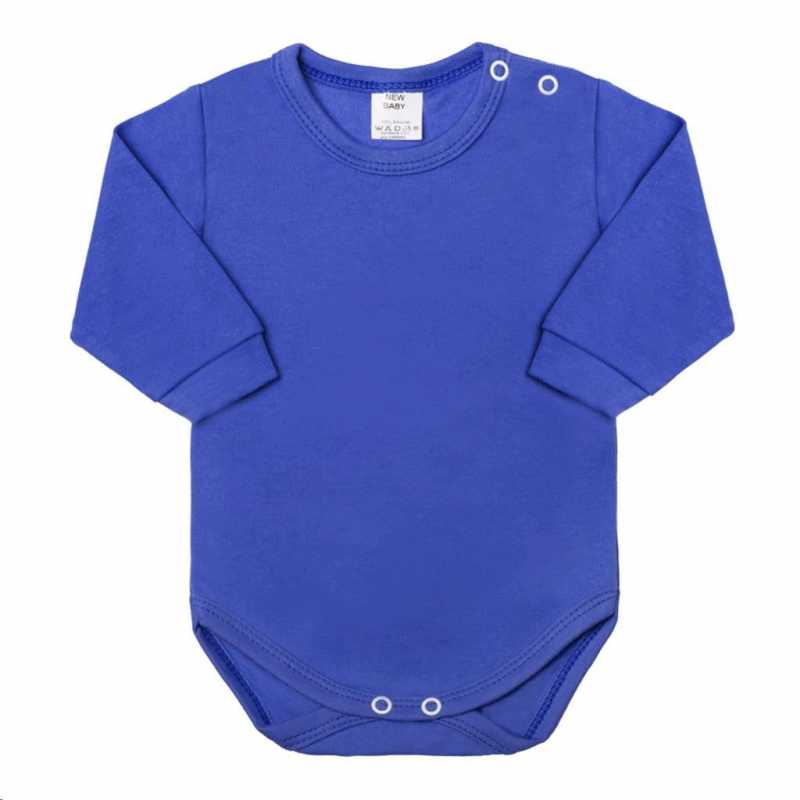 Dojčenské body s dlhým rukávom New Baby modré, 80