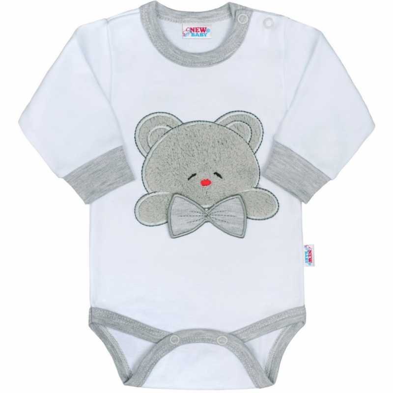 Luxusné dojčenské body s dlhým rukávom New Baby Honey Bear s 3D aplikáciou, 56