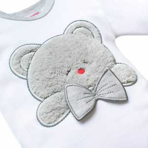 Luxusné dojčenské body s dlhým rukávom New Baby Honey Bear s 3D aplikáciou, 56
