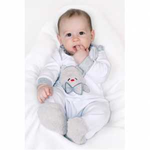 Luxusné dojčenské body s dlhým rukávom New Baby Honey Bear s 3D aplikáciou, 56