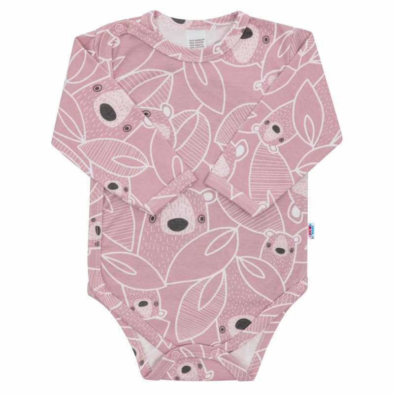 Dojčenské body celorozopínacie New Baby BuBu ružové, 50