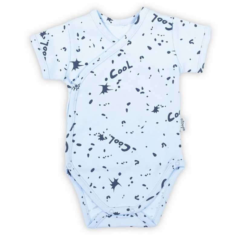 Kojenecké bavlněné body s bočním zapínáním krátký rukáv Nicol Max light, 56
