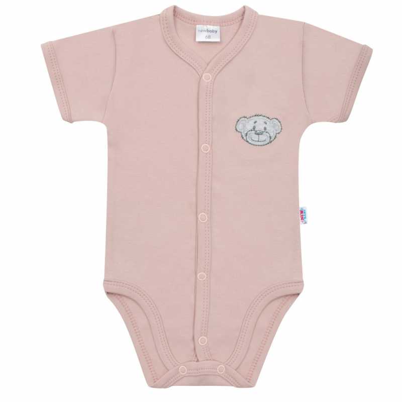 Dojčenské bavlnené celorozopínacie body New Baby BrumBrum old pink, 56