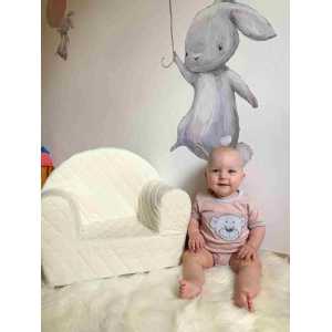 Dojčenské bavlnené body s krátkym rukávom New Baby BrumBrum old pink grey, 56