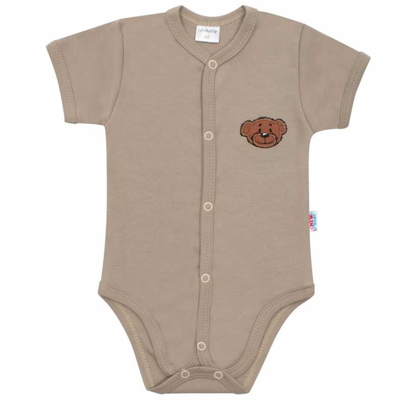 Dojčenské bavlnené celorozopínacie body New Baby BrumBrum latte, 62