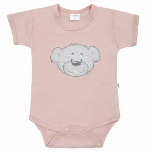 Kojenecké bavlněné body s krátkým rukávem New Baby BrumBrum old pink, 86