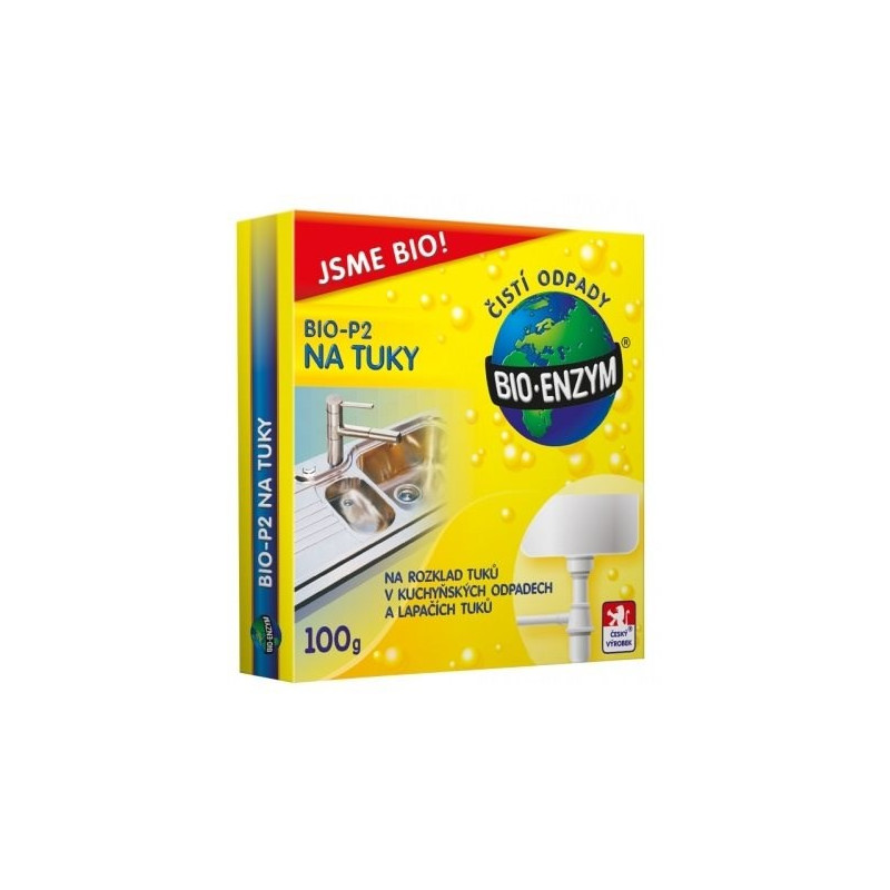 Bio-Enzym Bio-P2 Biologický přípravek pro rozklad tuků v odpadních systémech 100 g