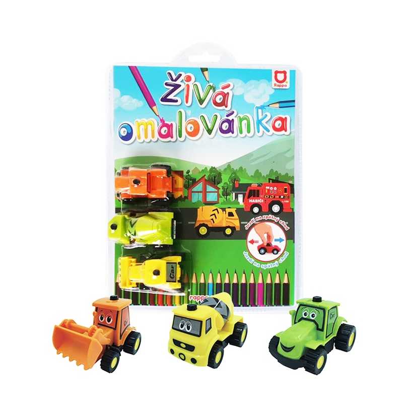 Živá omaľovánka Stavba s 3 autíčkami