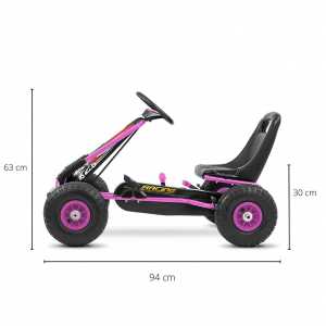 Detská šliapacia motokára Go-kart Milly Mally Thor ružová