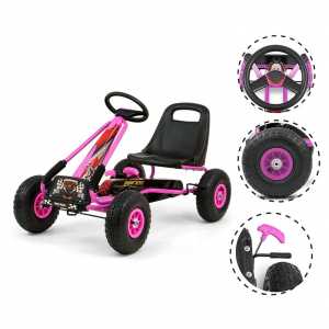 Detská šliapacia motokára Go-kart Milly Mally Thor ružová