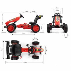 Detská šliapacia motokára Go-kart Milly Mally Rocket červená