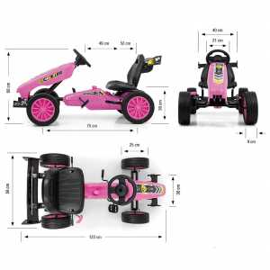 Dětská šlapací motokára Go-kart Milly Mally Rocket růžová