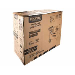 Kompresor olejový dvojvalcový, 2,2kW, 50l, 8bar, EXTOL PREMIUM 8895320