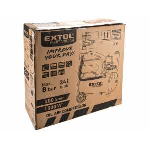 Kompresor olejový, 1,5kW, 24l, 8bar, EXTOL PREMIUM 8895310