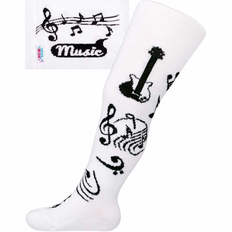 Bavlnené pančucháčky New Baby Music biele, 62