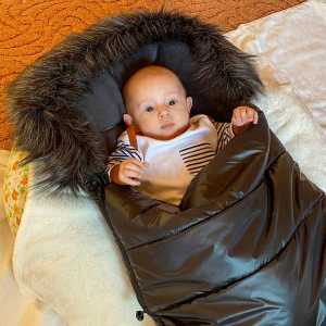 Dětský fusak NEW BABY 3v1 s kožešinou šedý