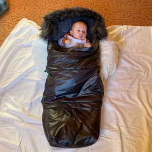 Detsky fusak NEW BABY 3v1 s kožušinou sivý