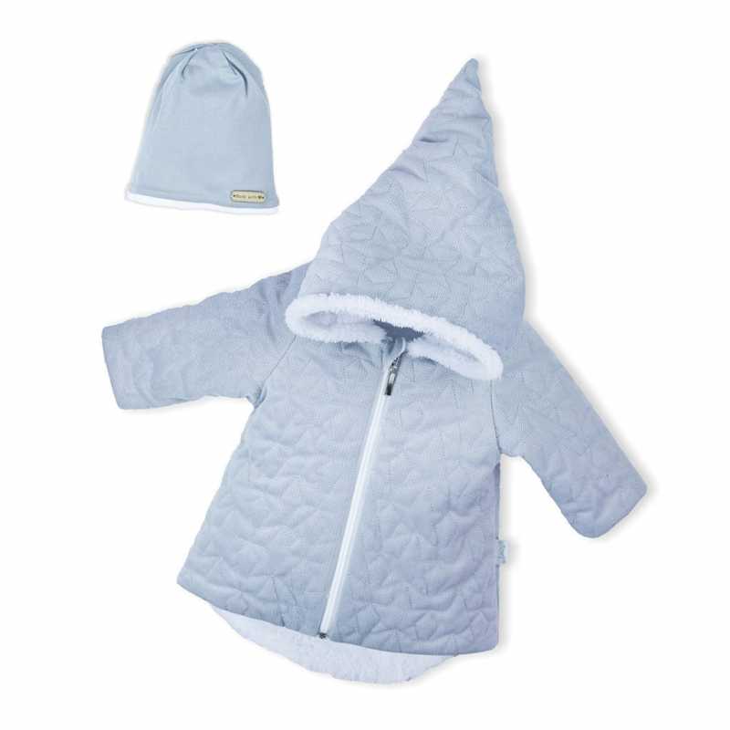 Zimný dojčenský kabátik s čiapočkou Nicol Kids Winter sivý, 62
