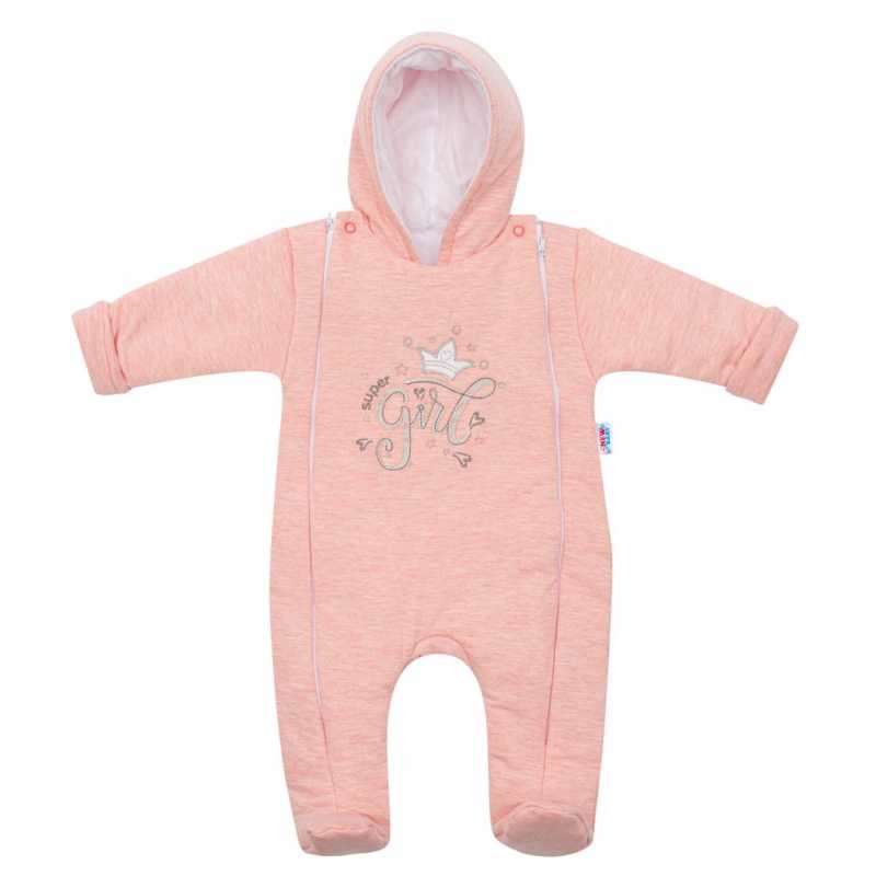 Zimná kombinézka New Baby Super Girl marhuľová, 80