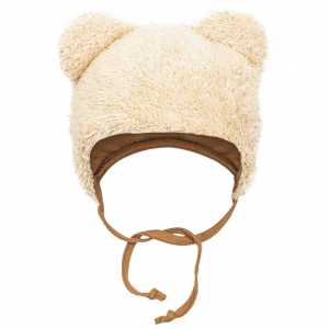 Zimní kojenecká čepička s šátkem na krk New Baby Teddy bear béžová, 62