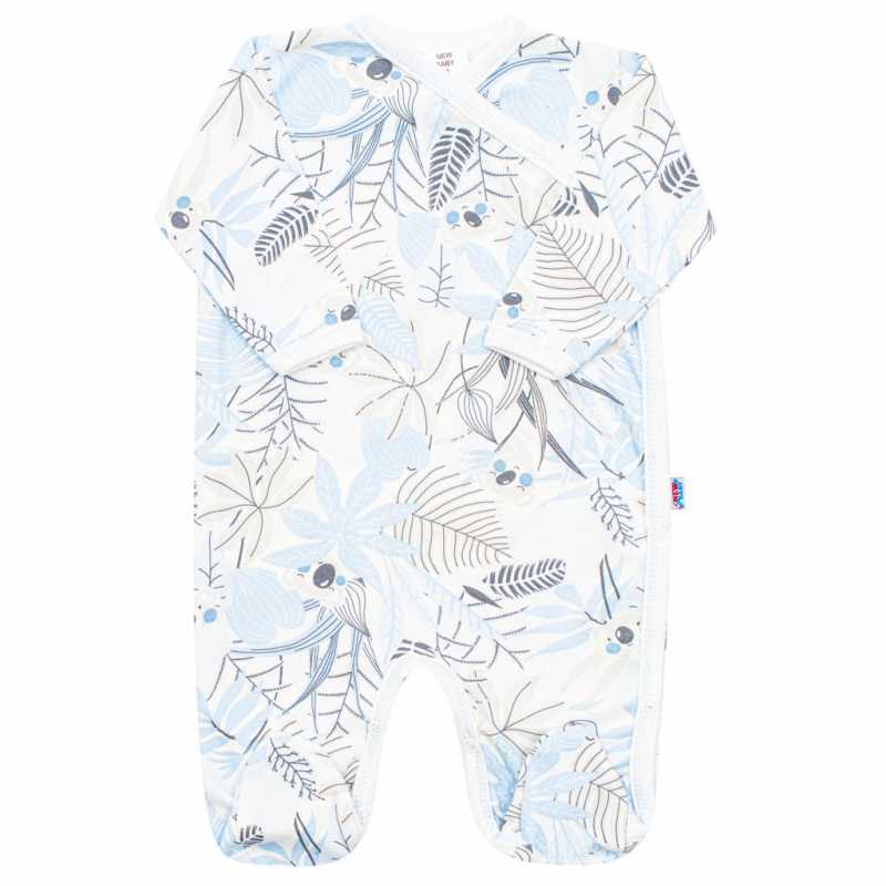 Dojčenský bavlnený overal s bočným zapínaním New Baby Lovely modrý, 50